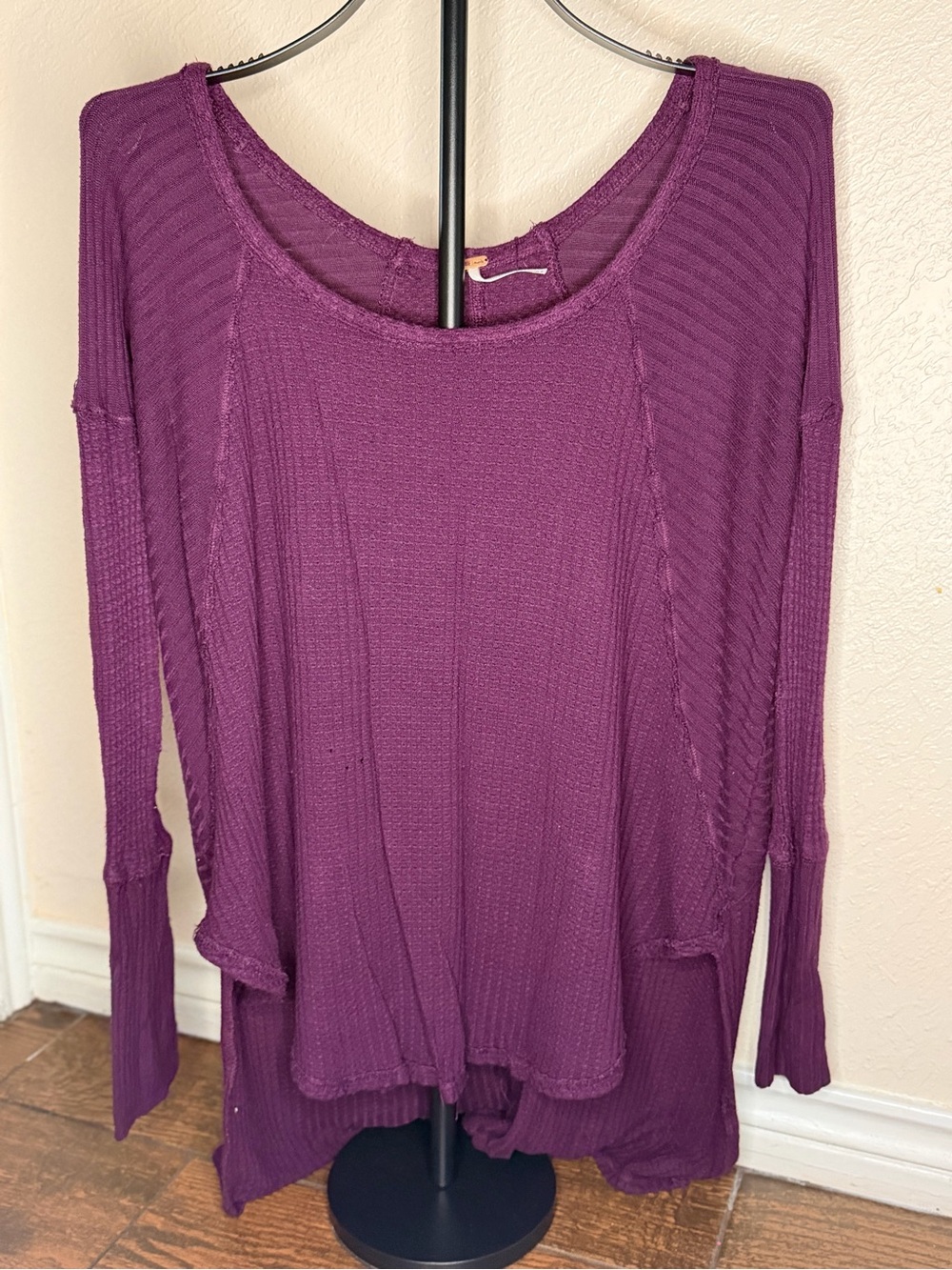Free People Plum Lightweight Scoop Neck Thermal Top